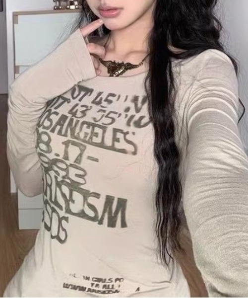 「lilful」 長袖カットソー L ライトベージュ レディース_画像7