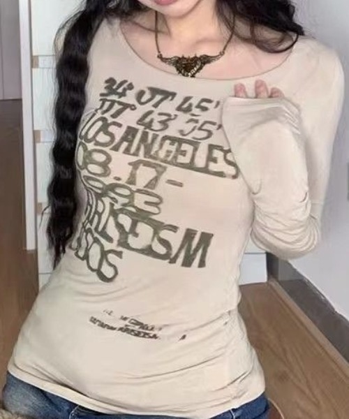 「lilful」 長袖カットソー L ライトベージュ レディース_画像9