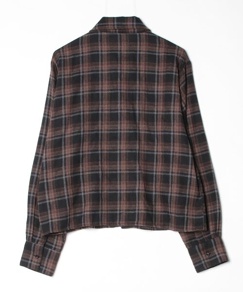「mando」 チェック柄長袖シャツ M ブラウン メンズ_画像2