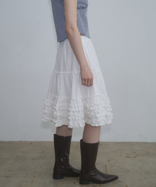 FEKETE（フェケテ） スカート frill midi flared skirt / フリル