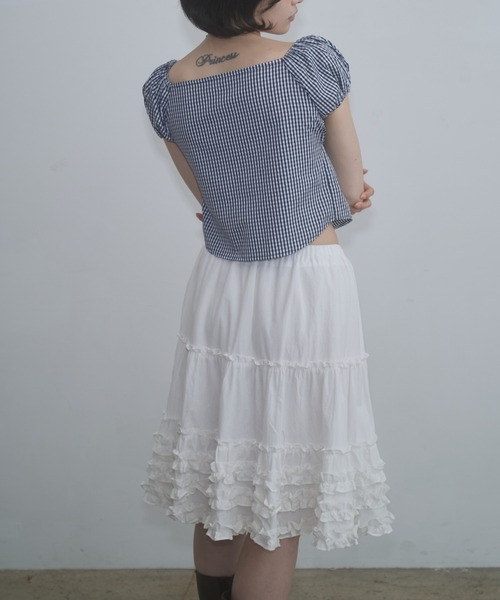 FEKETE（フェケテ） スカート frill midi flared skirt / フリル