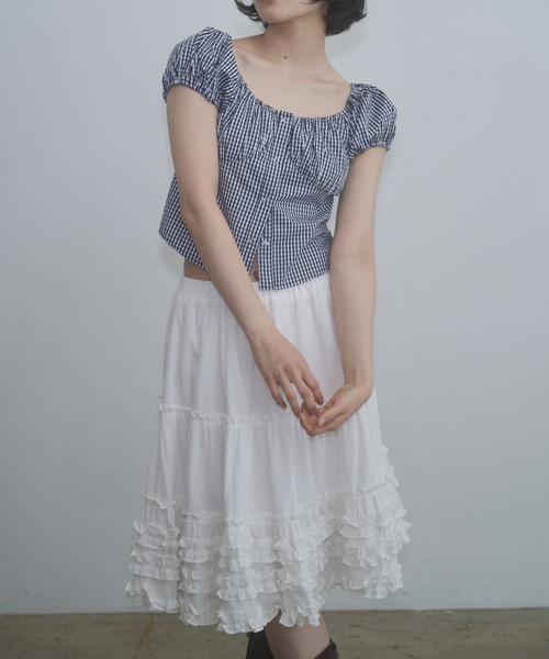 FEKETE（フェケテ） スカート frill midi flared skirt / フリル