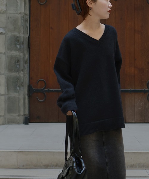 「Mili affinity」 長袖ニット FREE ブラック レディース_画像4