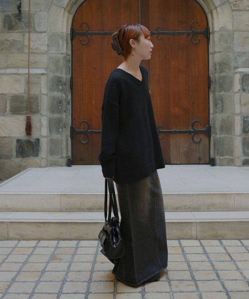 「Mili affinity」 長袖ニット FREE ブラック レディース_画像6