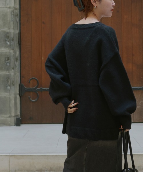 「Mili affinity」 長袖ニット FREE ブラック レディース_画像7