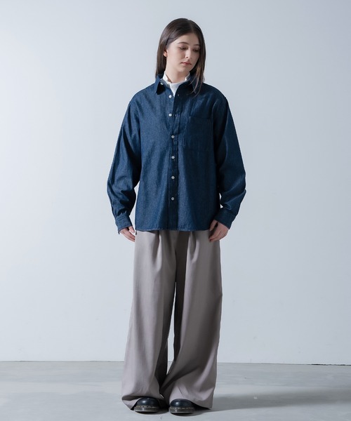 NULL シャツ 「nl」6oz デニム シャツ メンズ レディース : ZOZOTOWN
