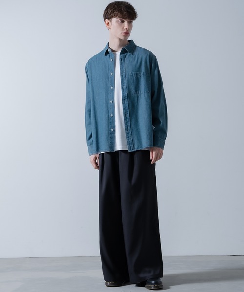 NULL シャツ 「nl」6oz デニム シャツ メンズ レディース : ZOZOTOWN