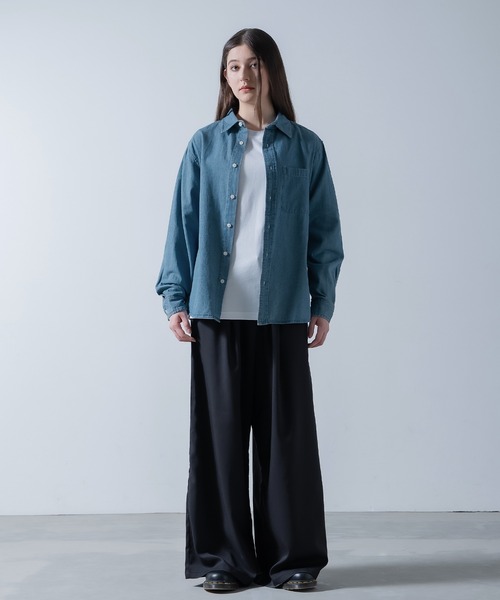 NULL シャツ 「nl」6oz デニム シャツ メンズ レディース : ZOZOTOWN