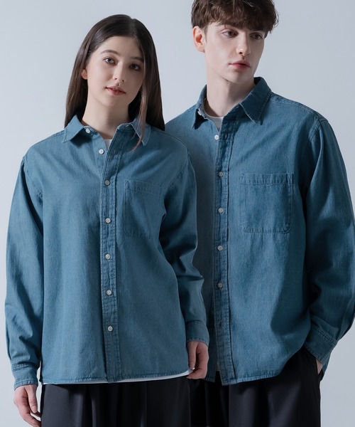NULL シャツ 「nl」6oz デニム シャツ メンズ レディース : ZOZOTOWN