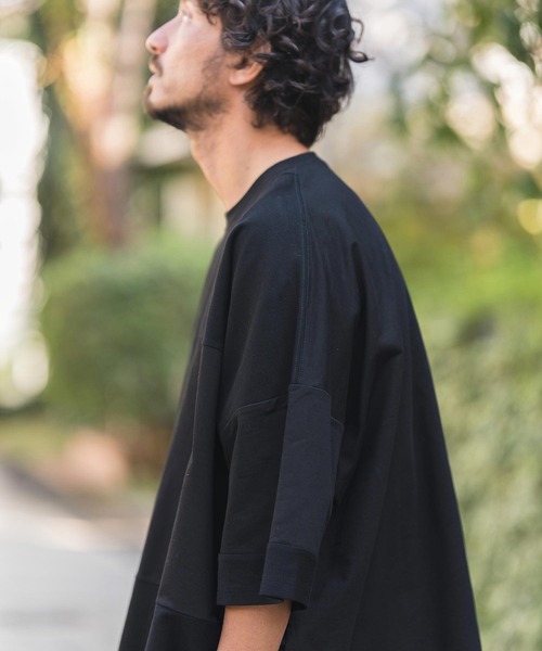 「CAMBIO」 7分袖Tシャツ M ブラック メンズ_画像5