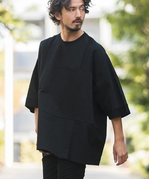 「CAMBIO」 7分袖Tシャツ M ブラック メンズ_画像6