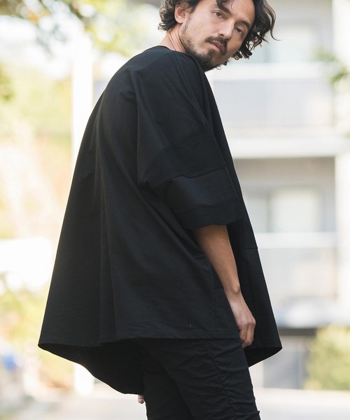 「CAMBIO」 7分袖Tシャツ M ブラック メンズ_画像7