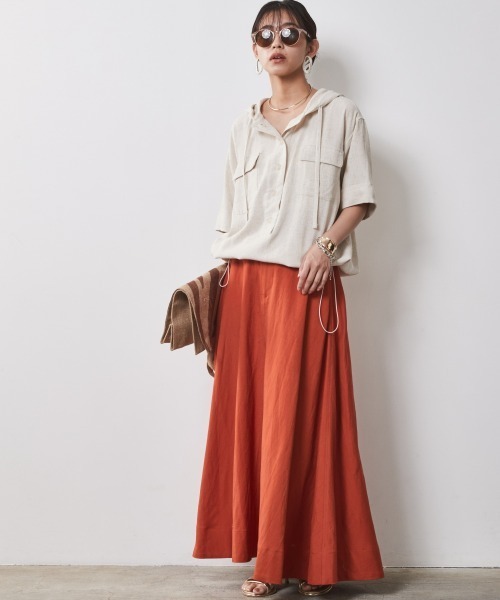 「CHIC STYLE」 フレアスカート M ベージュ レディース_画像3