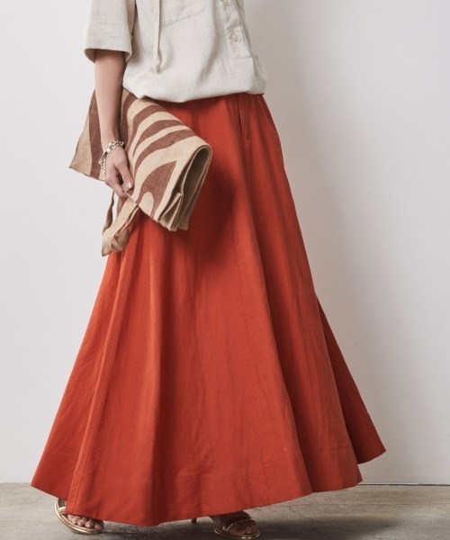 「CHIC STYLE」 フレアスカート M ベージュ レディース_画像4