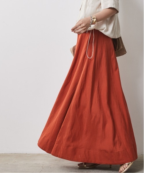 「CHIC STYLE」 フレアスカート M ベージュ レディース_画像6