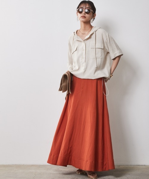 「CHIC STYLE」 フレアスカート M ベージュ レディース_画像7