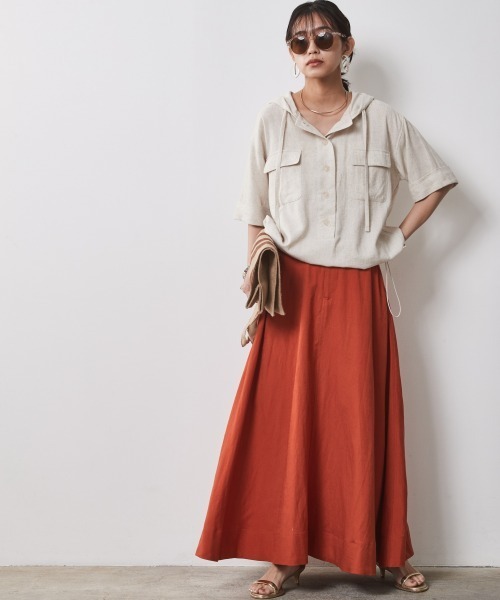 「CHIC STYLE」 フレアスカート M ベージュ レディース_画像8