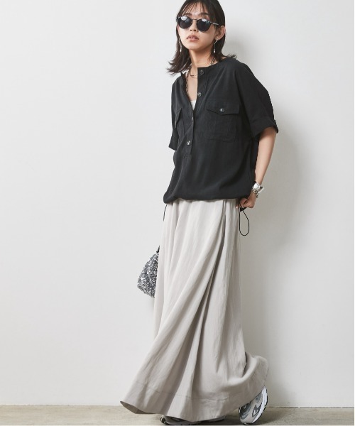 「CHIC STYLE」 フレアスカート M ベージュ レディース_画像9