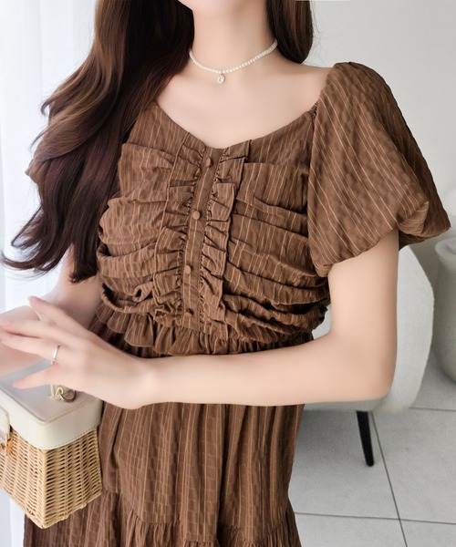 mily bilet ワンピース 夏 半袖 「mily bilet」甘さの中に、ほんのり