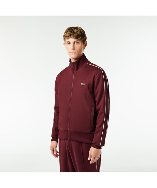 LACOSTE（ラコステ） ジャージブルゾン 2 エンジ メンズ : ZOZOTOWN