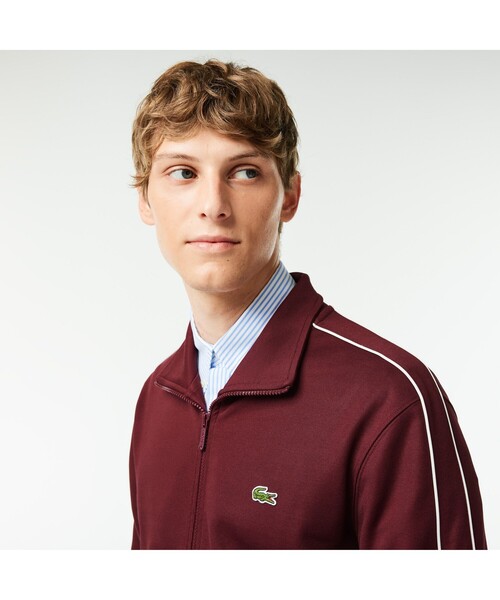 LACOSTE（ラコステ） ジャージブルゾン 2 エンジ メンズ : ZOZOTOWN