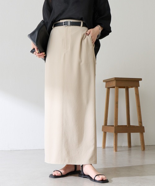 スカート 接触冷感/UVカット/ジャージタイトスカート/セットアップ可/WEB限定サイズ展開の画像