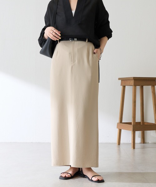スカート 接触冷感/UVカット/ジャージタイトスカート/セットアップ可/WEB限定サイズ展開の画像