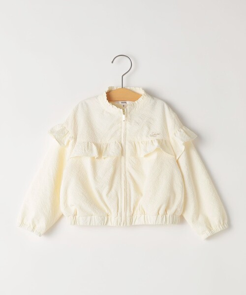 コート アウター SHIPS KIDS:80〜90cm / 「UVカット」ドライタッチ フリル ライト ブルゾン キッズ 子供服の画像