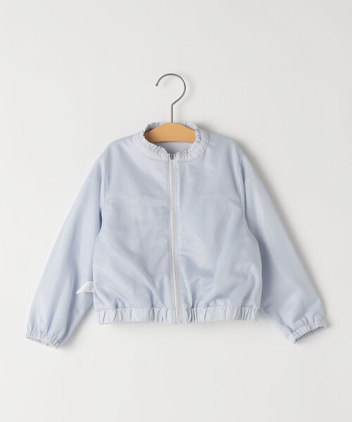 コート アウター SHIPS KIDS:80〜90cm / 「UVカット」ドライタッチ フリル ライト ブルゾン キッズ 子供服の画像