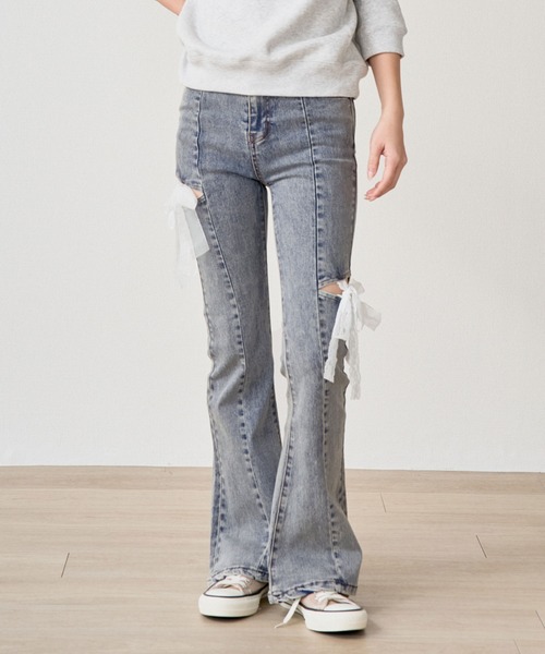 WORKS ジーンズ デニム デニムパンツ ストレッチデニム カットオフ