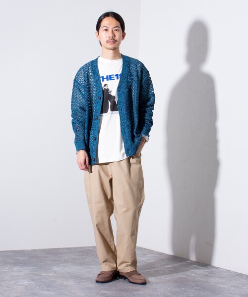 「GLOSTER」 ニットカーディガン L グリーン メンズ_画像2
