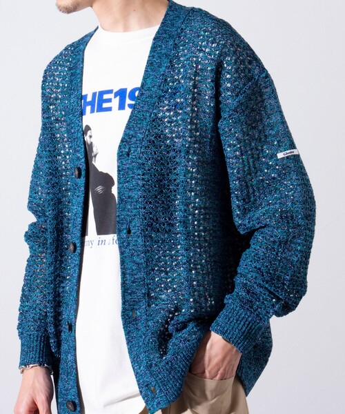 「GLOSTER」 ニットカーディガン L グリーン メンズ_画像6