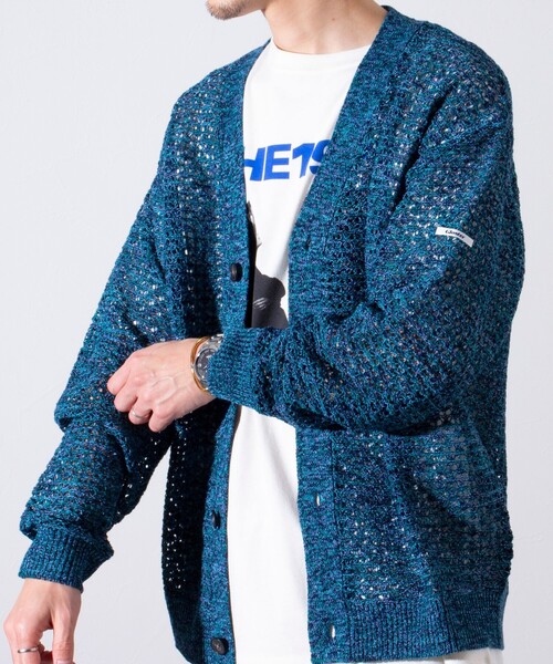 「GLOSTER」 ニットカーディガン L グリーン メンズ_画像7