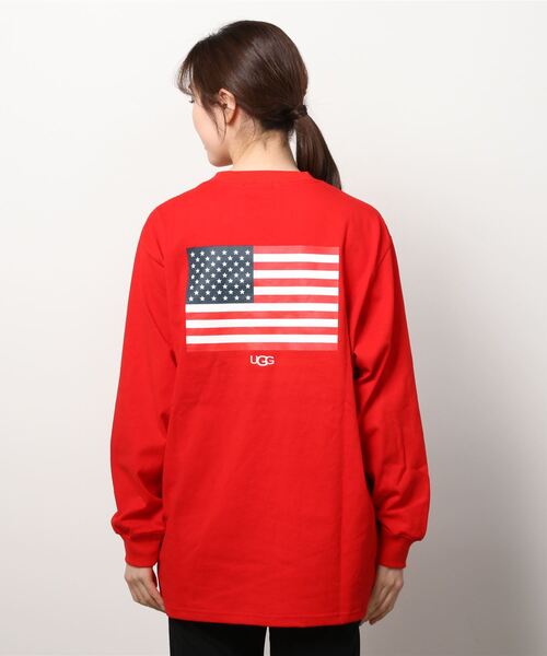 「UGG」 長袖カットソー L ネイビー レディース_画像3