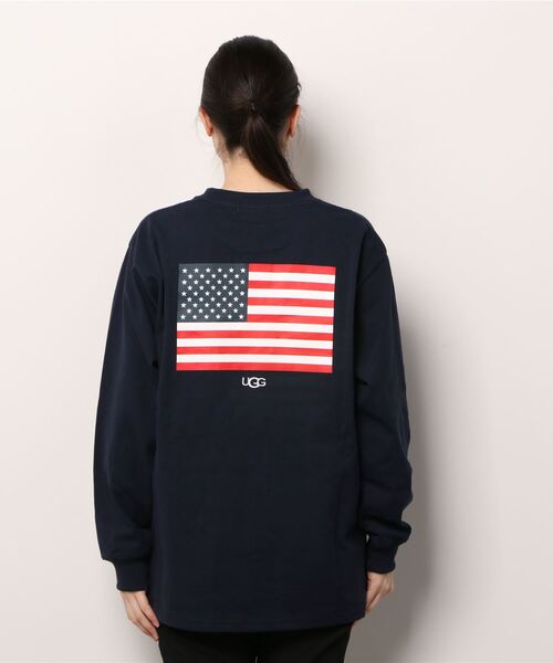 「UGG」 長袖カットソー L ネイビー レディース_画像8