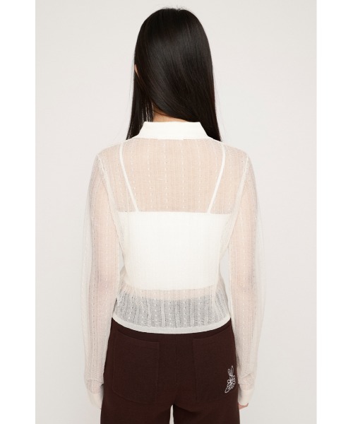 SLY（スライ） ブラウス シャツ SHEER CABLE KNIT COMPACT SH シアー 