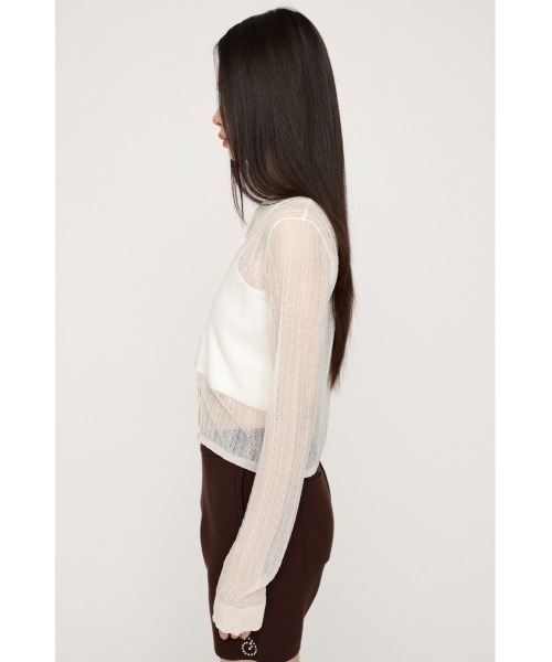 SLY（スライ） ブラウス シャツ SHEER CABLE KNIT COMPACT SH シアー 