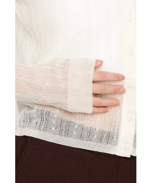 SLY（スライ） ブラウス シャツ SHEER CABLE KNIT COMPACT SH シアー 