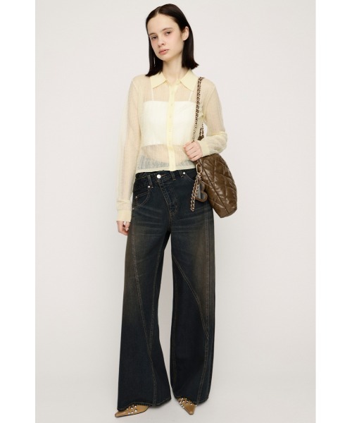 SLY（スライ） ブラウス シャツ SHEER CABLE KNIT COMPACT SH シアー 