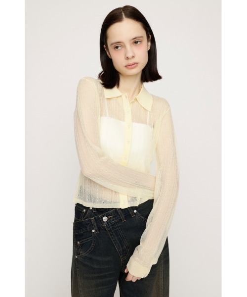 SLY（スライ） ブラウス シャツ SHEER CABLE KNIT COMPACT SH シアー