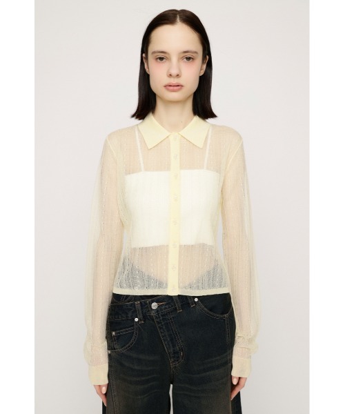 SLY（スライ） ブラウス シャツ SHEER CABLE KNIT COMPACT SH シアー