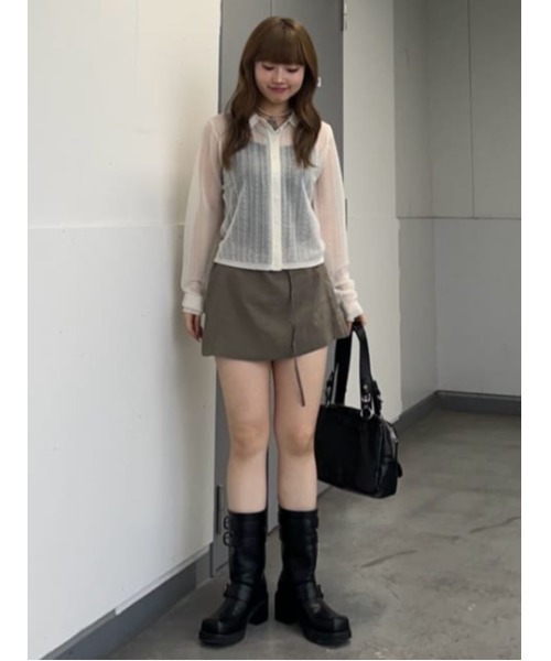 SLY（スライ） ブラウス シャツ SHEER CABLE KNIT COMPACT SH シアー 