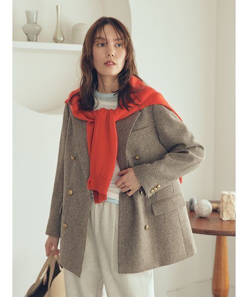 「Mila Owen」 テーラードジャケット ONE SIZE ブラウン レディースの画像