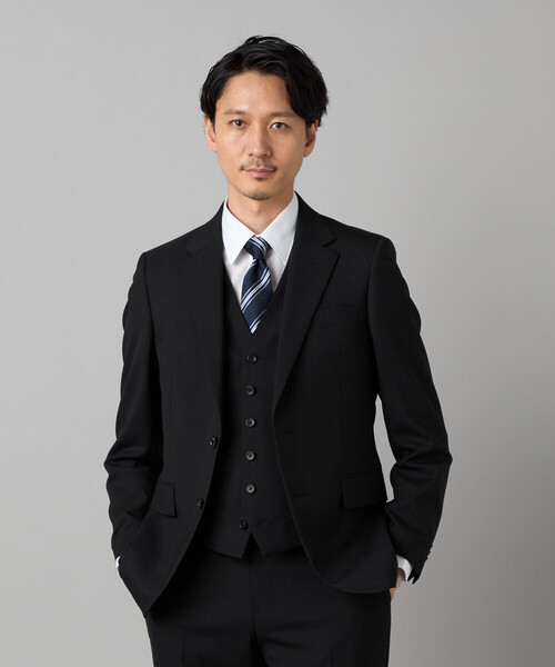 セレモニースーツ カジュアルスーツ 「スリーピース対応」尾州産 ウールトロピカル スーツ メンズの画像