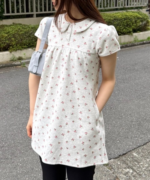 GIUNON ラウンドカラーフラワーチュニック GIUNON ブラウス シャツ round collar flower tunic / ラウンドカラー