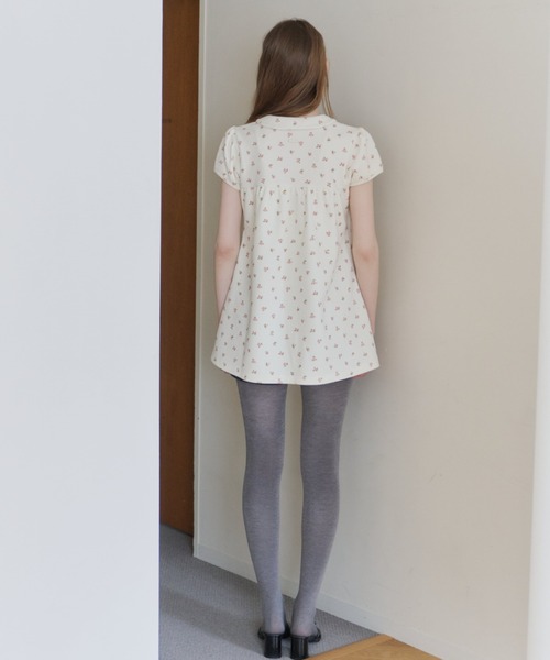 GIUNON ブラウス シャツ round collar flower tunic / ラウンドカラー
