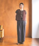 ワイドパンツ パンツ FINEリネン2タックパ...の詳細画像4
