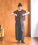 ワイドパンツ パンツ FINEリネン2タックパ...の詳細画像5