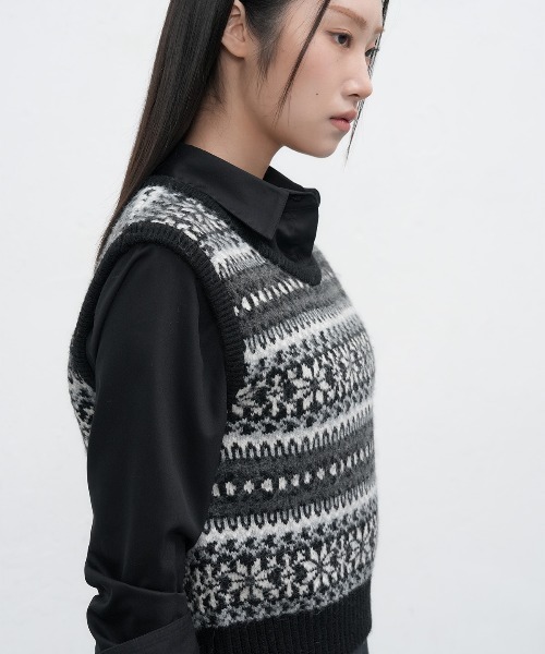 「GENERAL IDEA」 ニットベスト L ブラック レディース_画像2