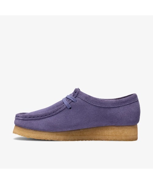 【美品】Clarks クラークス ワラビー スエード モカシン 紫 23.0㎝ Clarks（クラークス） デッキシューズ モカシン 「Clarks」- スエード